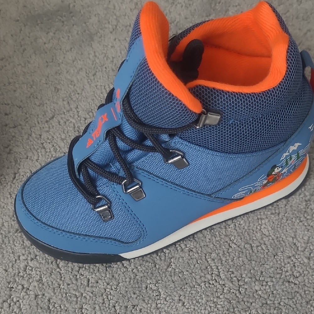 Kids Blue and Orange High-Top Shoes